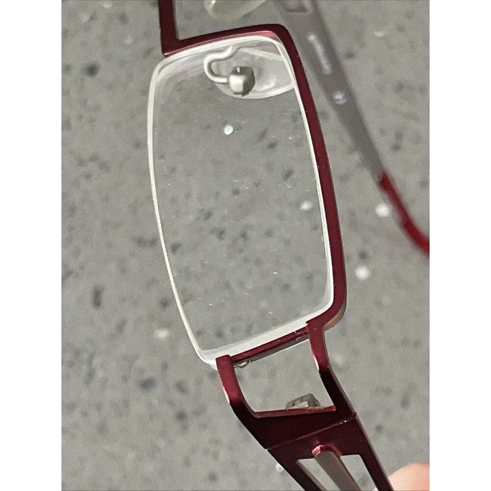 Caravaggio Half Rim Eyeglasses Frames ONLY 48-18-135 Red Metal BUR HE02